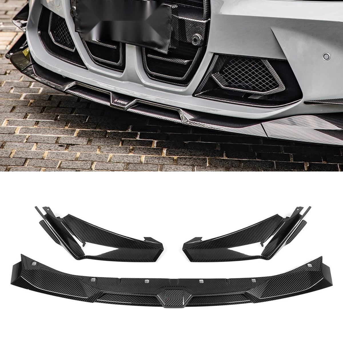 BMW M3 M4 G8x Prepreg Carbon Fibre Front Lip - aggressive aero upgrade for G80 G82
