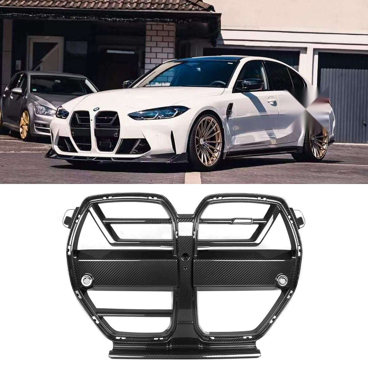 BMW M3 G80 M4 G82 Carbon Fibre Front Grille with ACC - prepreg kidney grille upgrade