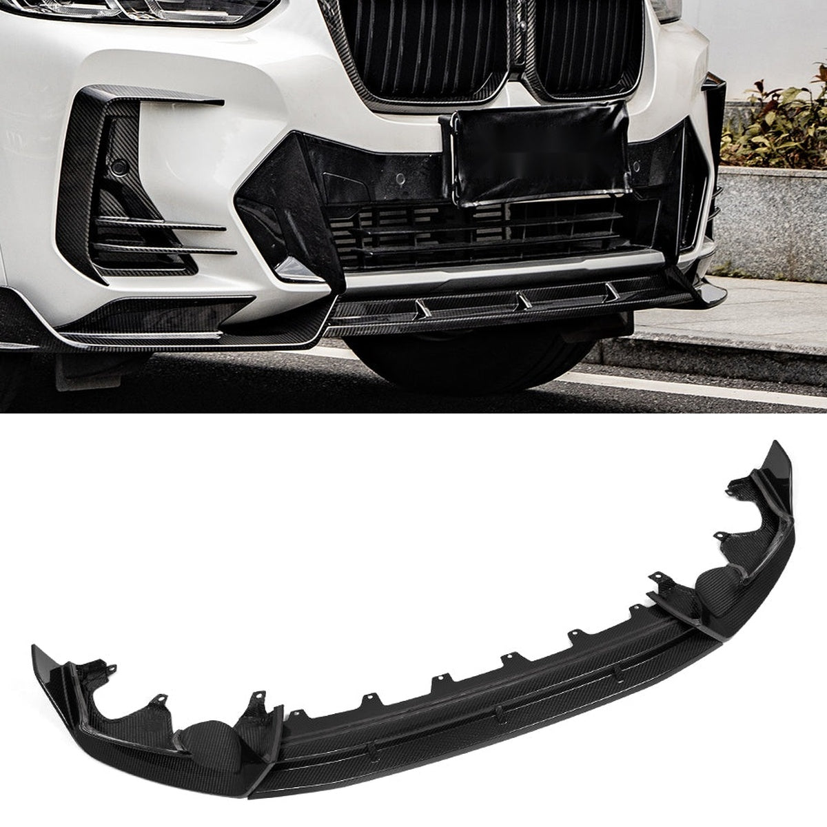 BMW X3 G01 LCI Prepreg Carbon Fibre Front Lip with dual side winglets - OEM fitment upgrade