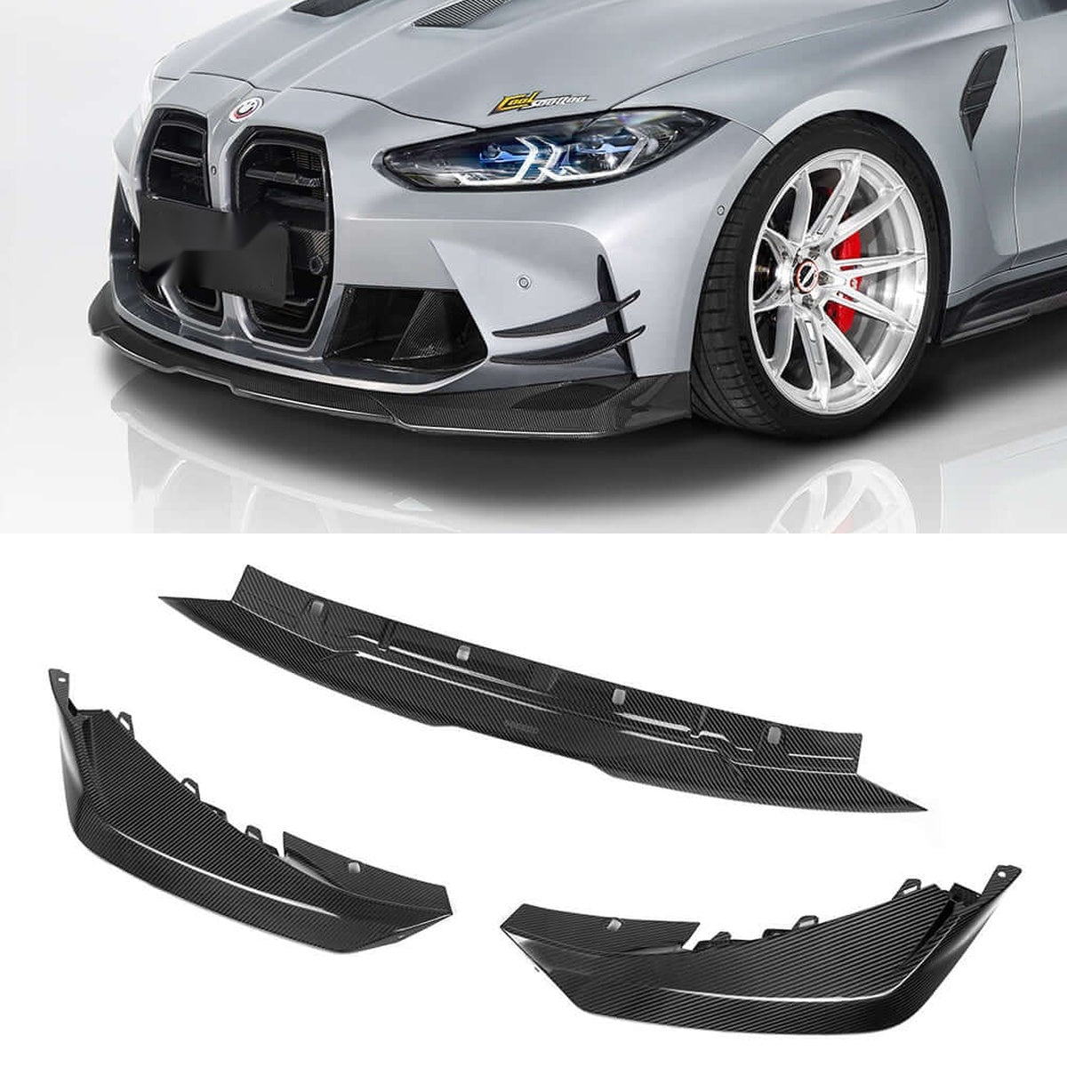 BMW M3 M4 G8x Carbon Fibre Front Lip - prepreg dry carbon aerodynamic upgrade