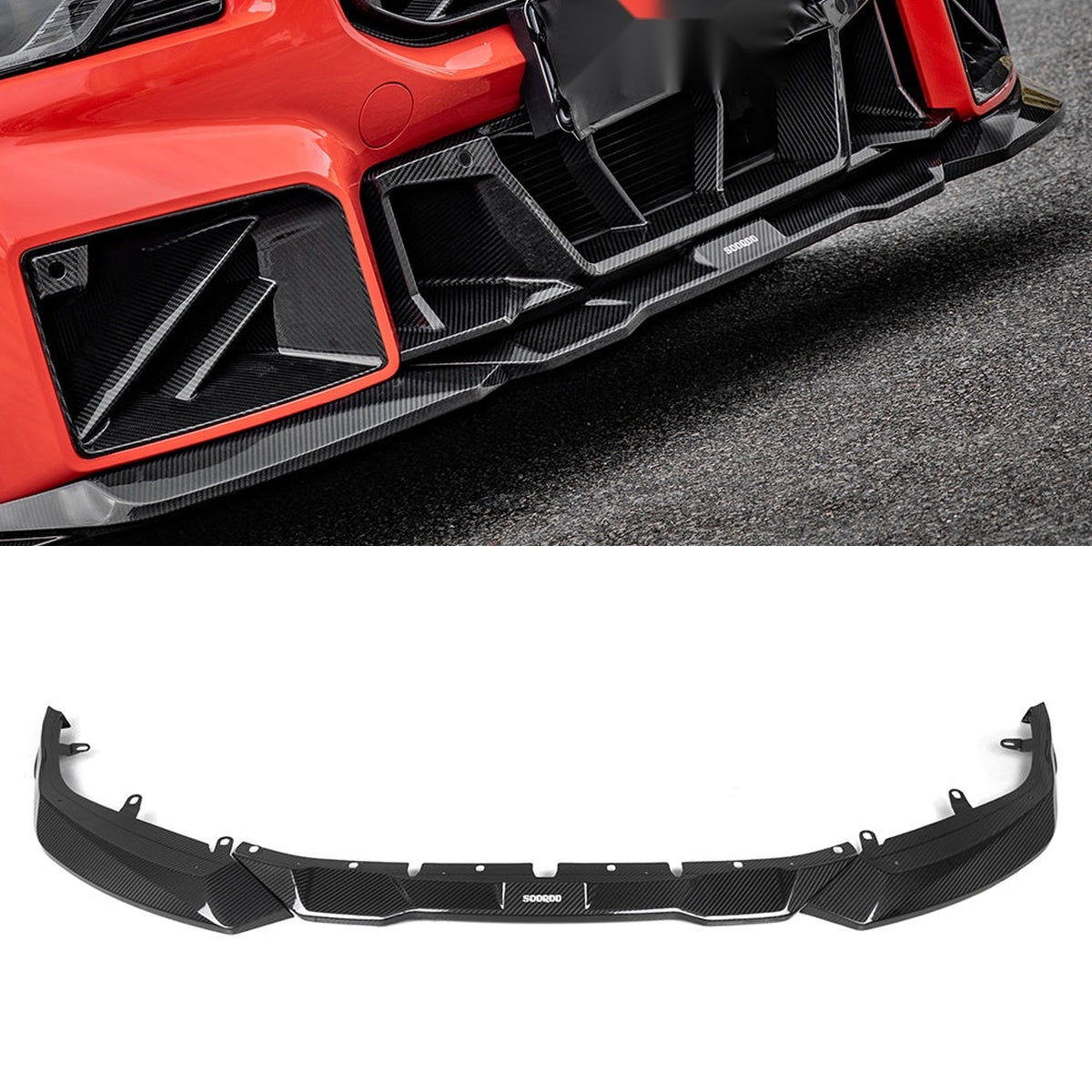 BMW M2 G87 Prepreg Carbon Fibre Front Lip - aggressive front end upgrade with OEM fitment