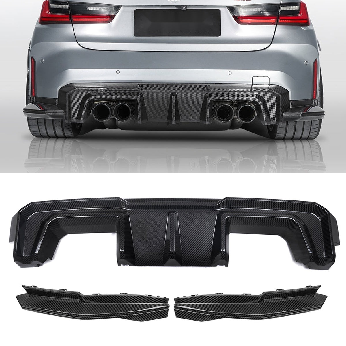 BMW M3 G80 G81 Prepreg Carbon Fibre Rear Diffuser - track-inspired aerodynamic upgrade