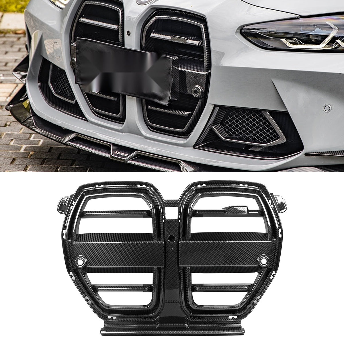 BMW M3 G80 M4 G82 Prepreg Carbon Fibre Front Grille - OEM fitment precision engineered upgrade