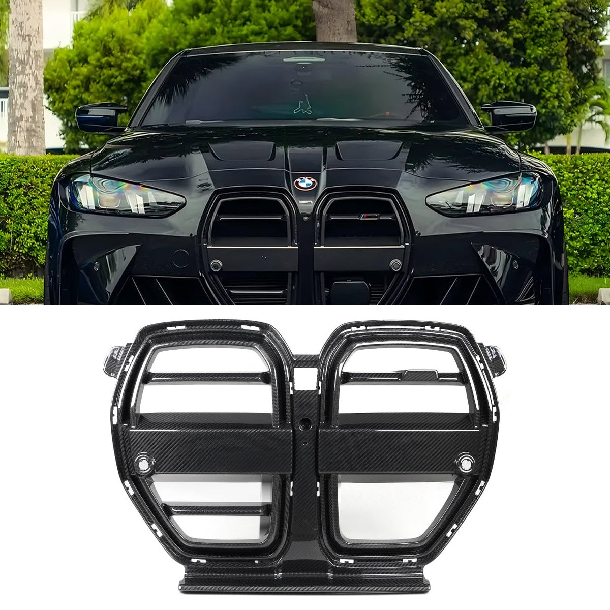 BMW M3 G80 M4 G82 Prepreg Carbon Fibre Front Grille with ACC cutout - OEM fitment upgrade