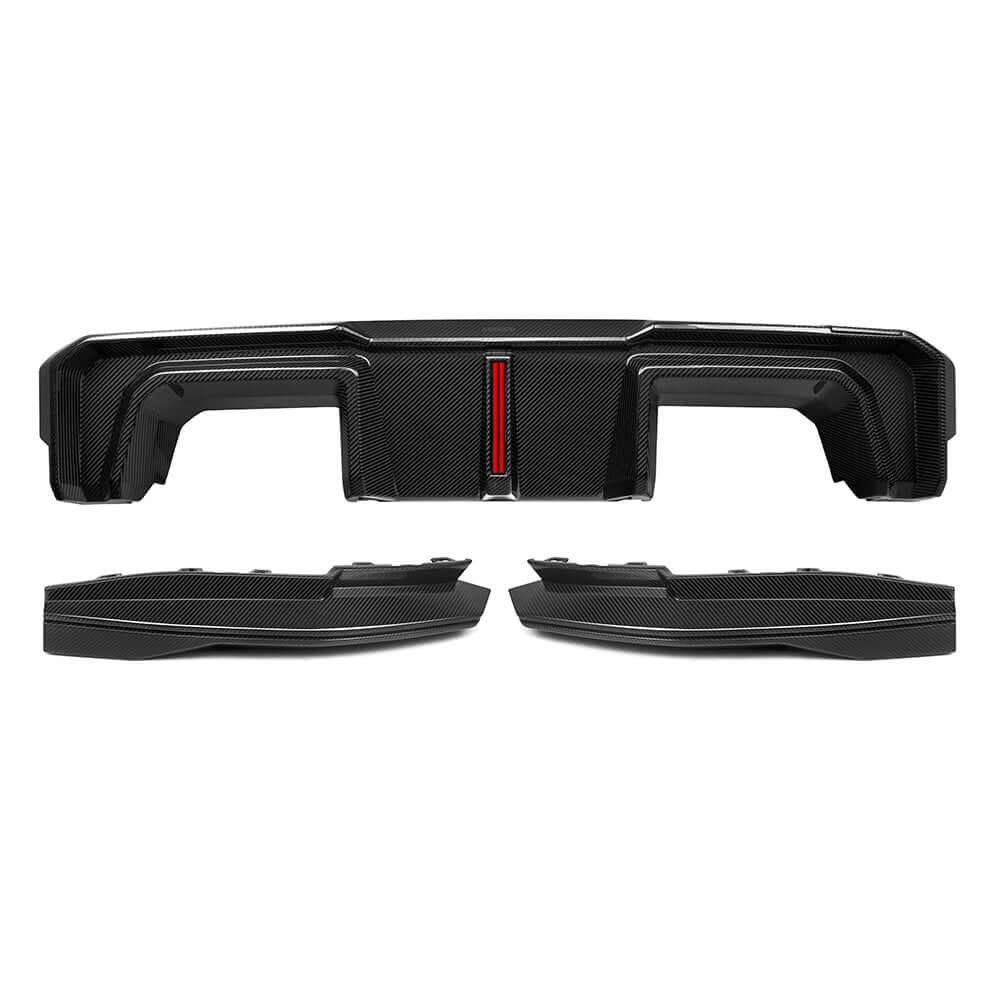 BMW M4 G82 G83 Prepreg Carbon Fibre Rear Diffuser with Brake Light - aggressive motorsport styling upgrade