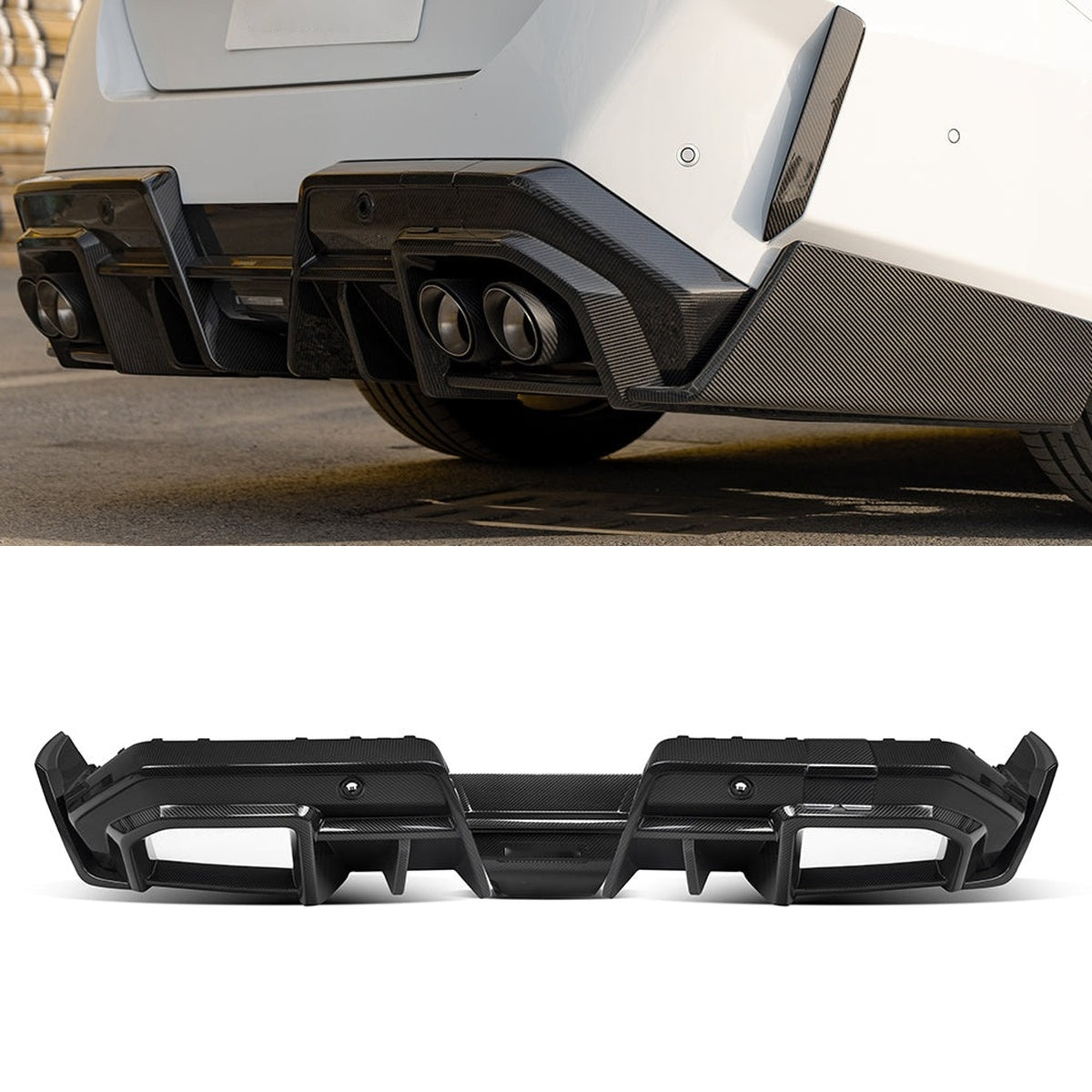 BMW M5 G90 G99 Prepreg Carbon Fibre Rear Diffuser - aggressive track-inspired aerodynamic upgrade